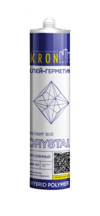 Клей-герметик на основе гибридных полимеров  KronBuild Crystal (прозрачный) 360гр 1/24